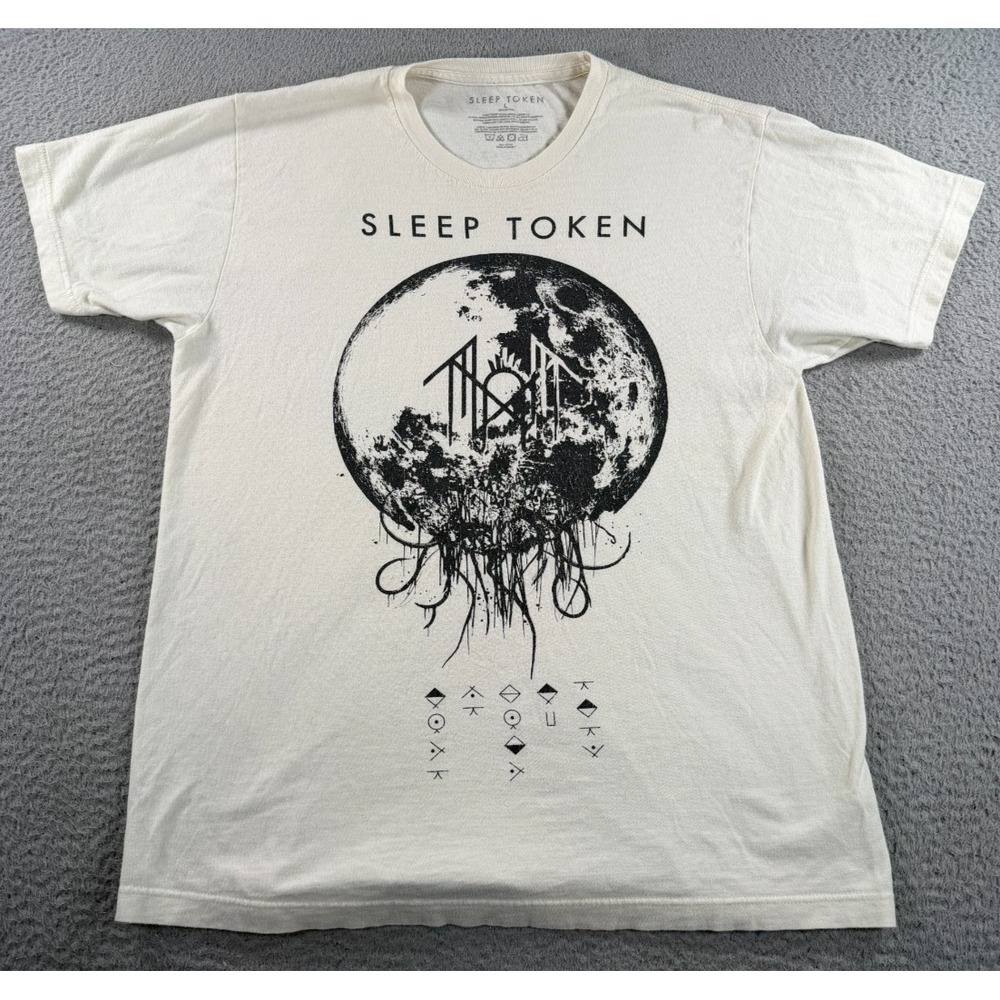Sleep Token Shirt Mens L White Take Me Back To Eden Album Tracklist Graphic Tee